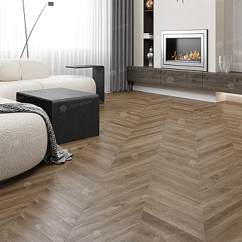 Кварцвиниловая плитка Alpine Floor Альпийский шеврон (Chevron Alpine) ECO 18-5 Макадамия